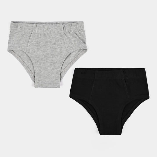 Boys Cotton Jersey Brief Basic-Pack of 2-H.Grey/Black