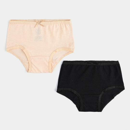 Pack of 2 Girls Cotton Jersey Panties Basic-Beige/Black