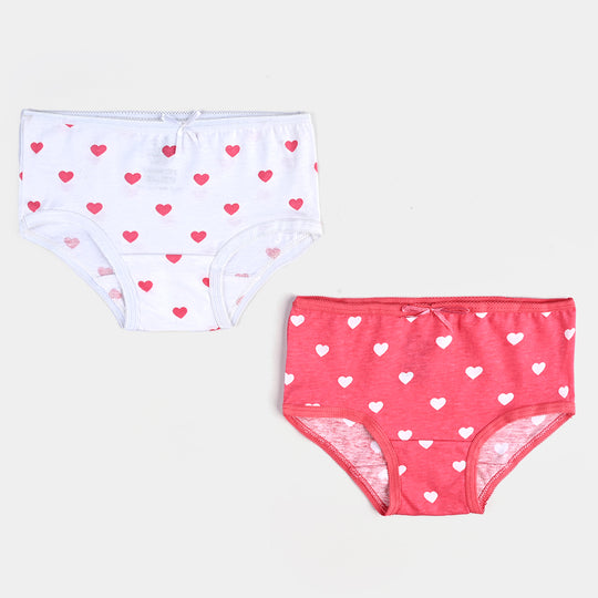 Pack of 2 Girls Cotton Jersey Panties Hearts-Pink/White