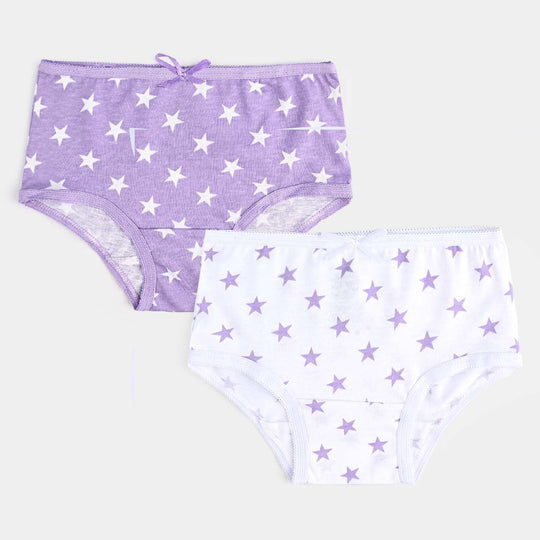 Pack of 2 Girls Cotton Jersey Panties Stars-Purple/White