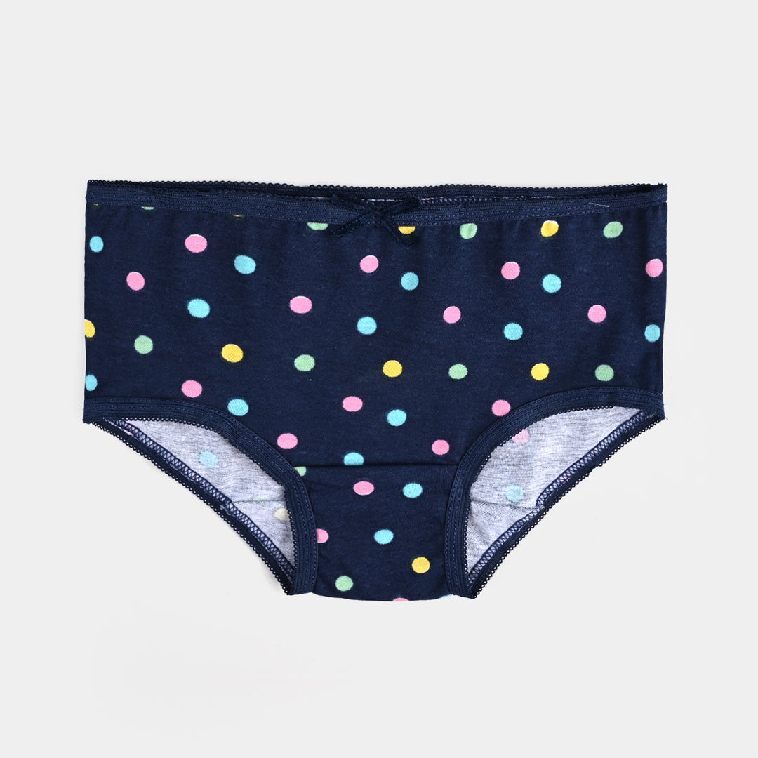 Pack of 2 Girls Cotton Jersey Panties Polka Dots-Navy/White