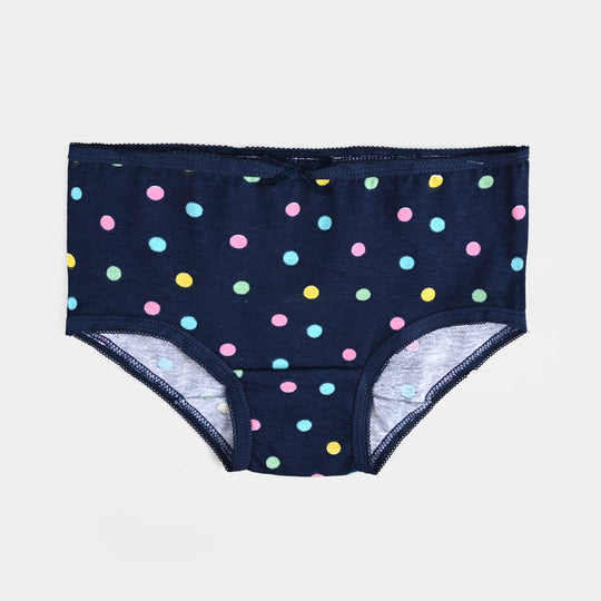 Pack of 2 Girls Cotton Jersey Panties Polka Dots-Navy/White
