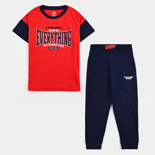 Boys Jersey/Terry 2 Piece Suit Everything-H.Red