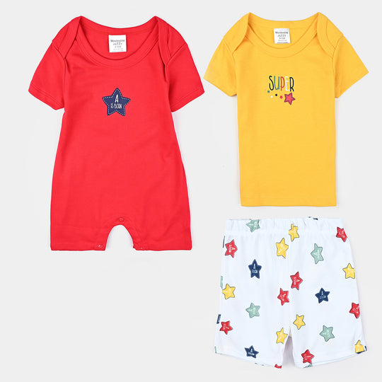 Infant Unisex Cotton Interlock Set-Yellow/Red