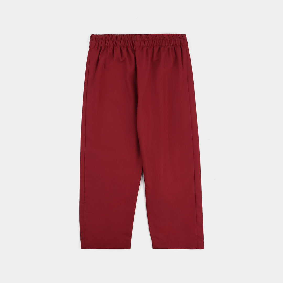 Boys Poly Viscose Kurta & Pajama Suit (Tribal Motif)-RED