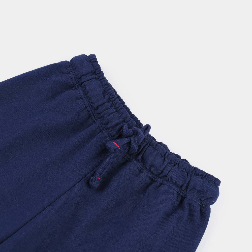Boys Cotton Terry Basic Short-Navy Blue