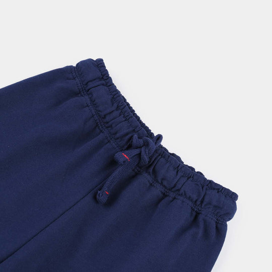 Boys Cotton Terry Basic Short-Navy Blue
