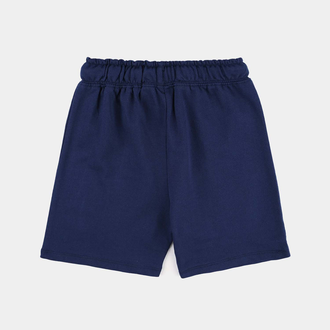 Boys Cotton Terry Basic Short-Navy Blue