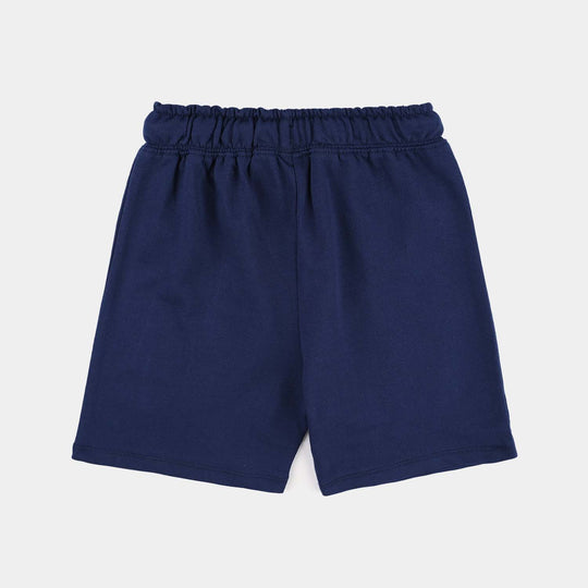 Boys Cotton Terry Basic Short-Navy Blue
