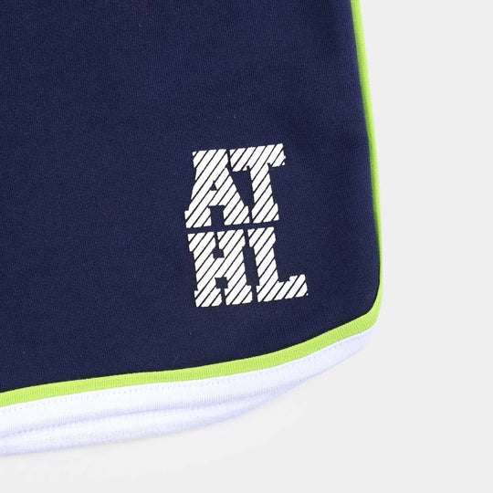 Boys Cotton Terry Short Athletic-Navy Blue