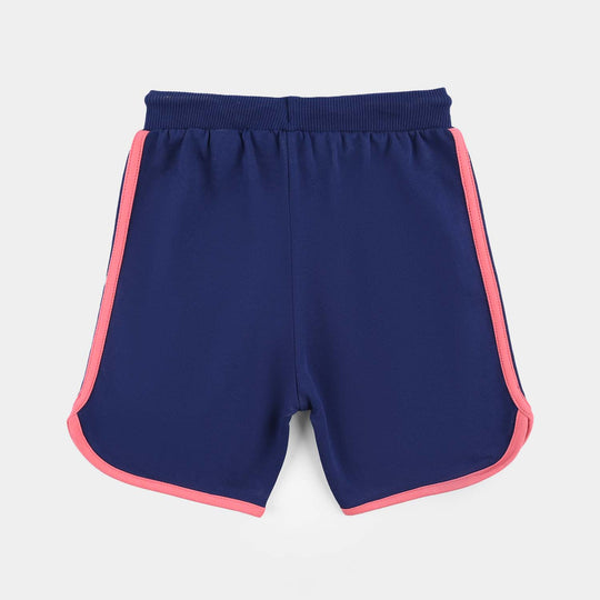 Girls Cotton Terry Short Grow Girl-Navy Blue