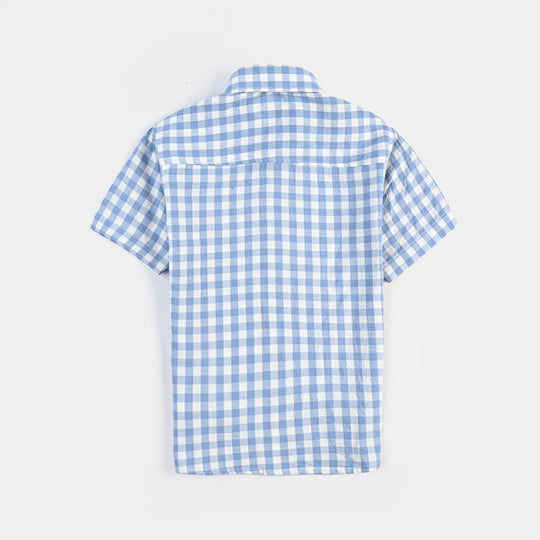 Boys Yarn Dyed Casual Shirt (Play)-L/BLUE