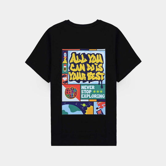 Boys Cotton Jersey T-Shirt HS Do Your Best-BLACK