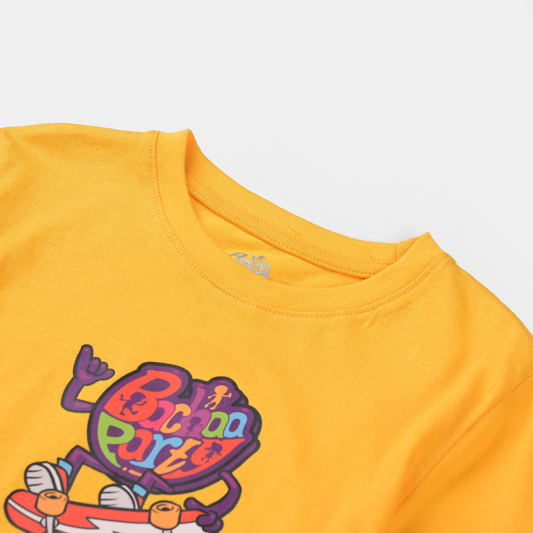 Boys Cotton Jersey T-Shirt H/S Lets Skate-Citrus