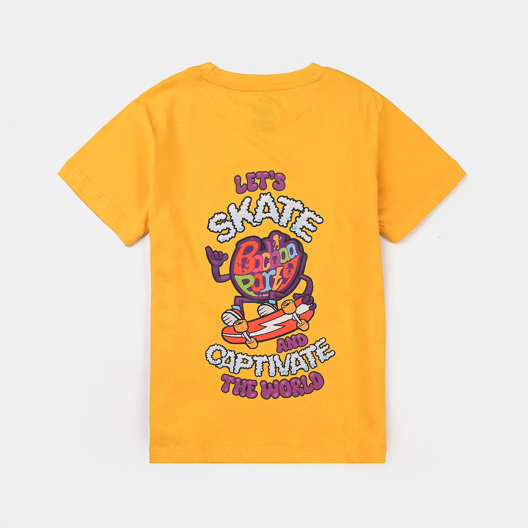 Boys Cotton Jersey T-Shirt H/S Lets Skate-Citrus