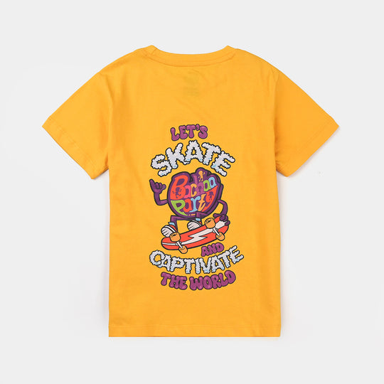 Boys Cotton Jersey T-Shirt H/S Lets Skate-Citrus