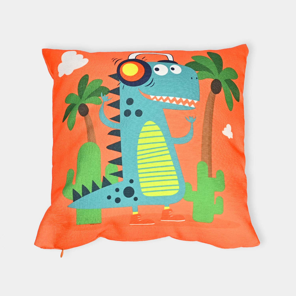 PRINTED CUSHION - ORANGE DINO