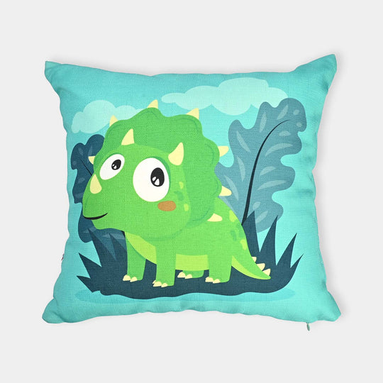 PRINTED CUSHION - GREEN DINO