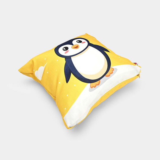 PRINTED CUSHION - YELLOW PENGUIN