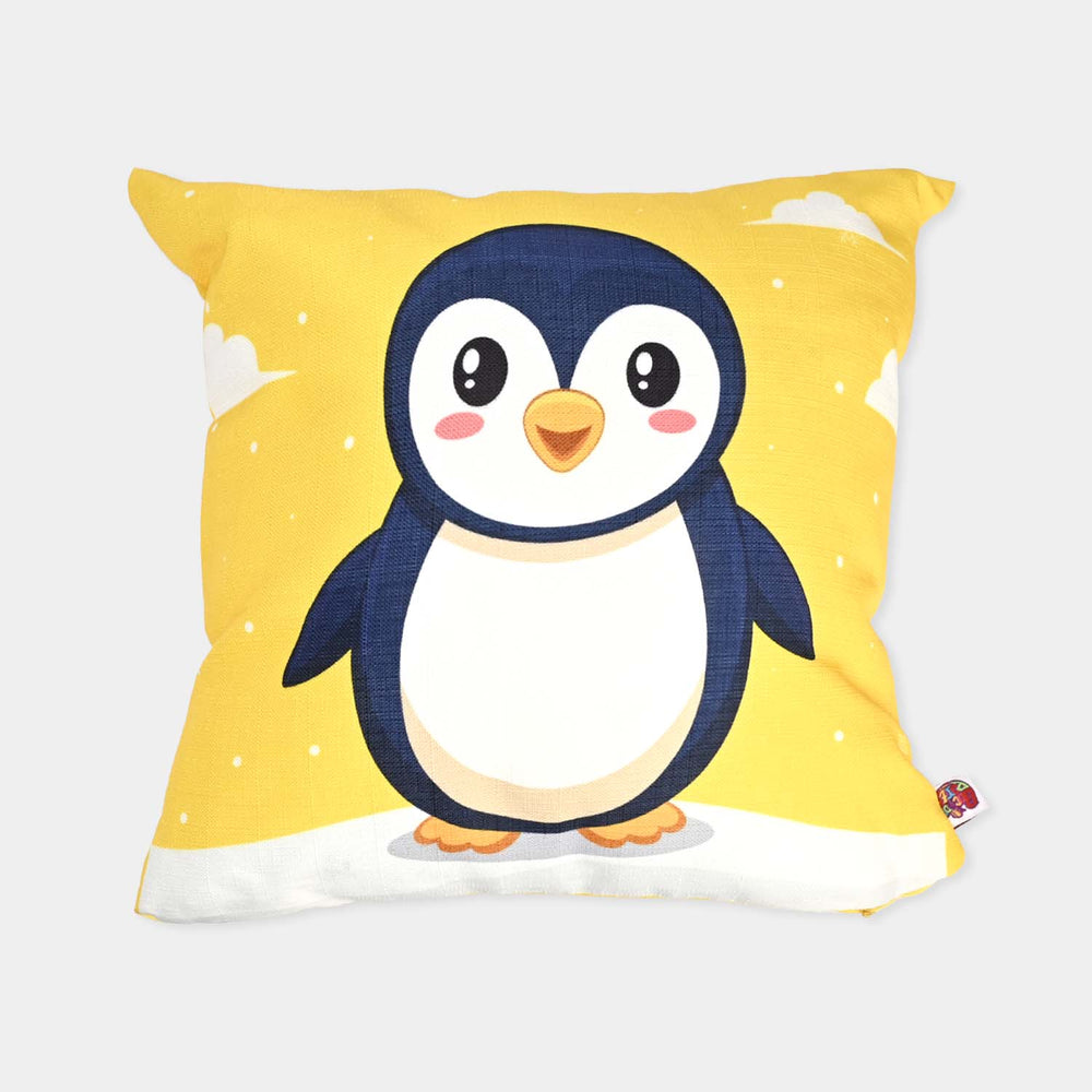 PRINTED CUSHION - YELLOW PENGUIN