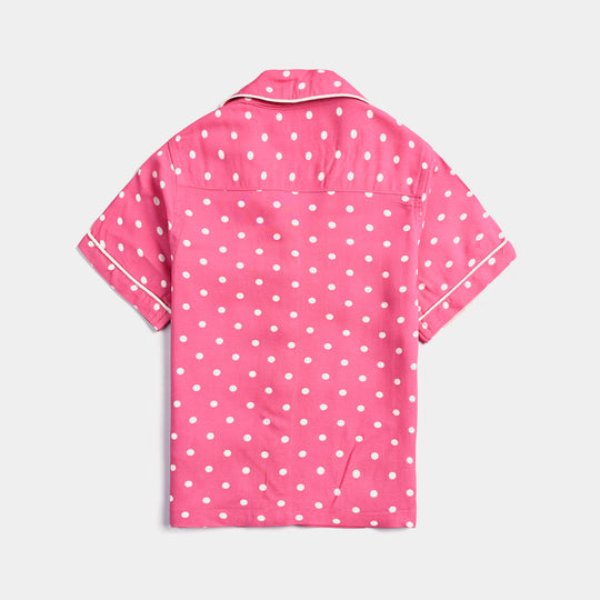 Infant Girls Viscose Nightwear Pink Polka