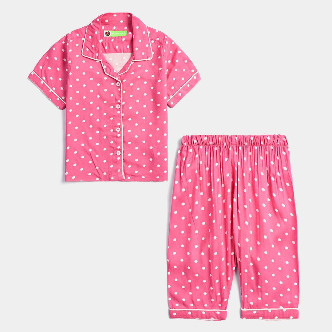 Infant Girls Viscose Nightwear Pink Polka