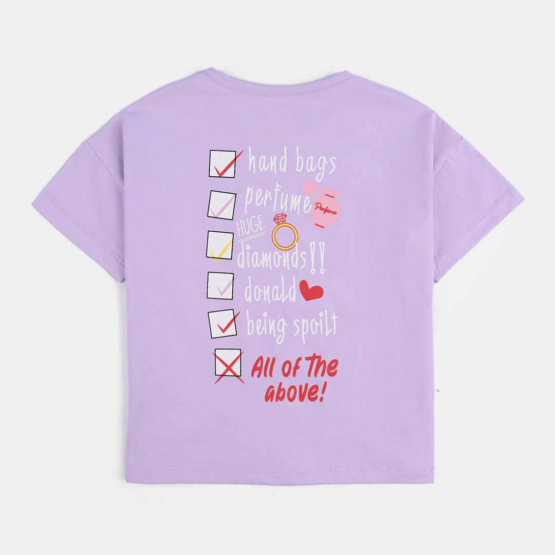 Girls Lycra Jersey T-Shirt H/S-PURPLE