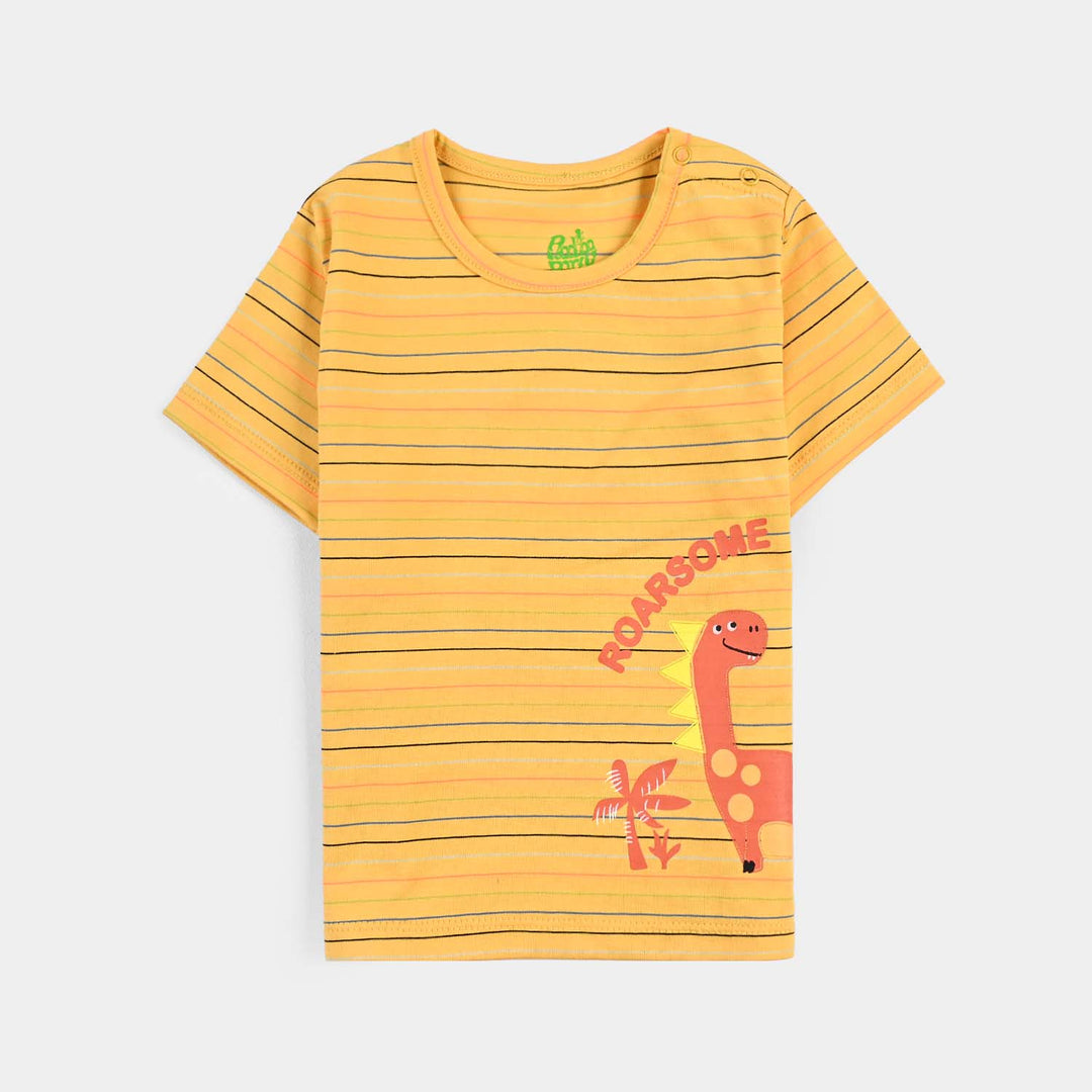 Infant Boys Yarn Dyed T-Shirt Roar Some-Yellow