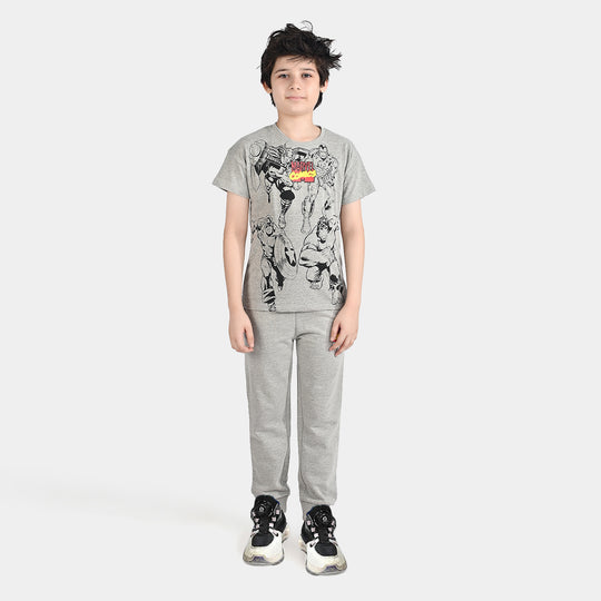 Boys Jersey/Terry 2 Piece Suit-H.grey
