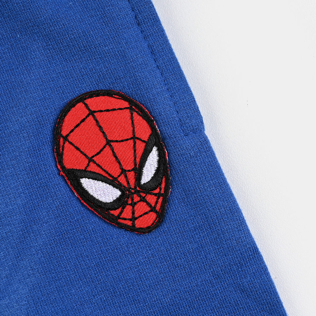 Boys Cotton Terry Short Sipderman-C.Blue