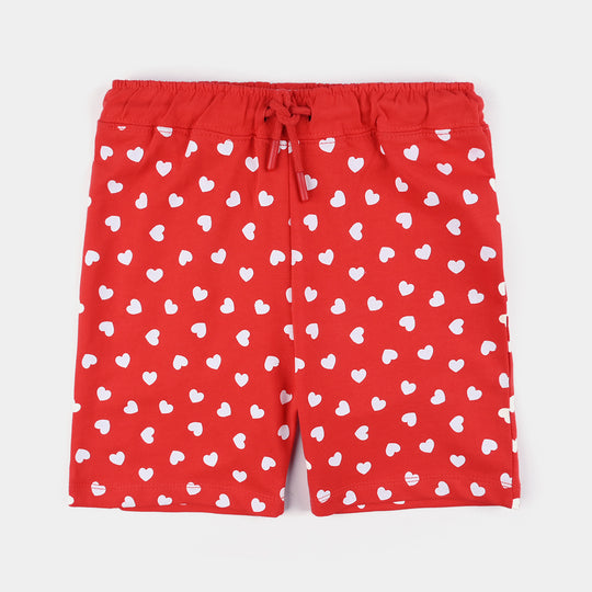Girls Cotton Terry Short Hearts