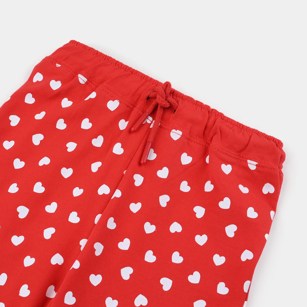 Girls Cotton Terry Short Hearts