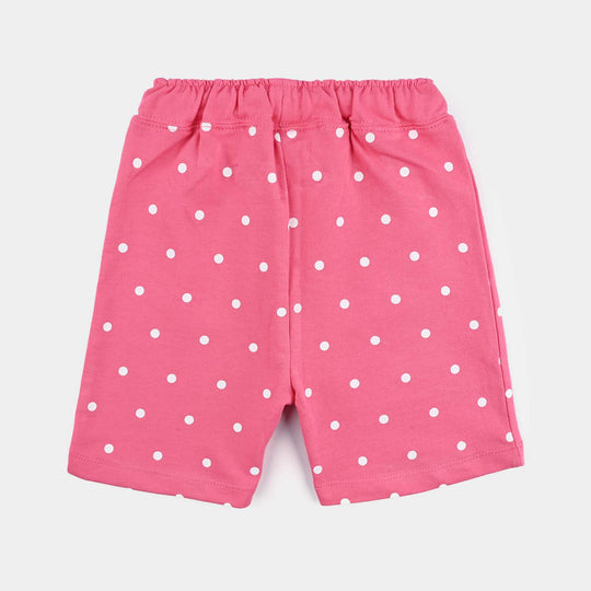 Girls Cotton Terry Short-Hot Pink