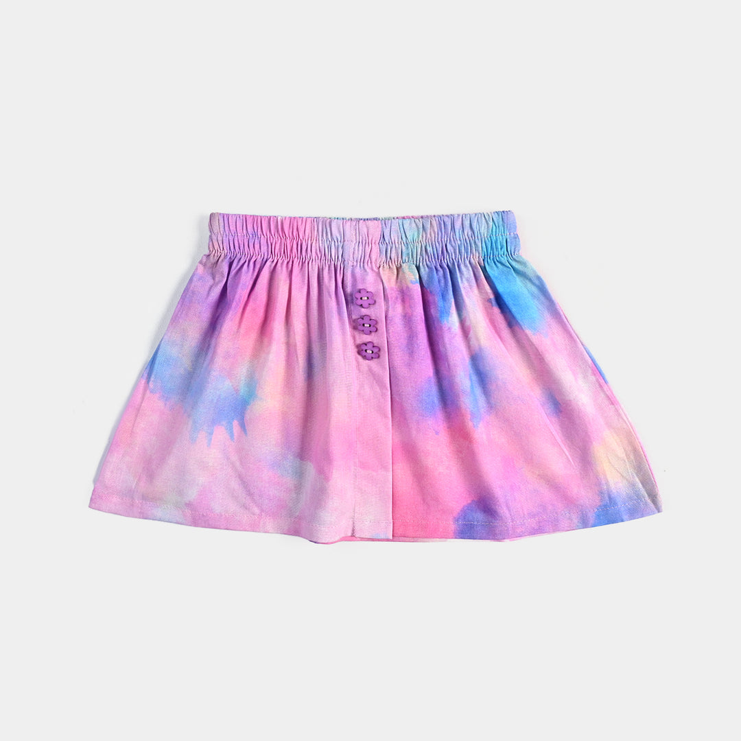 Infant Girls Cotton Poplin Short Skirt Puffy Pink-Multi