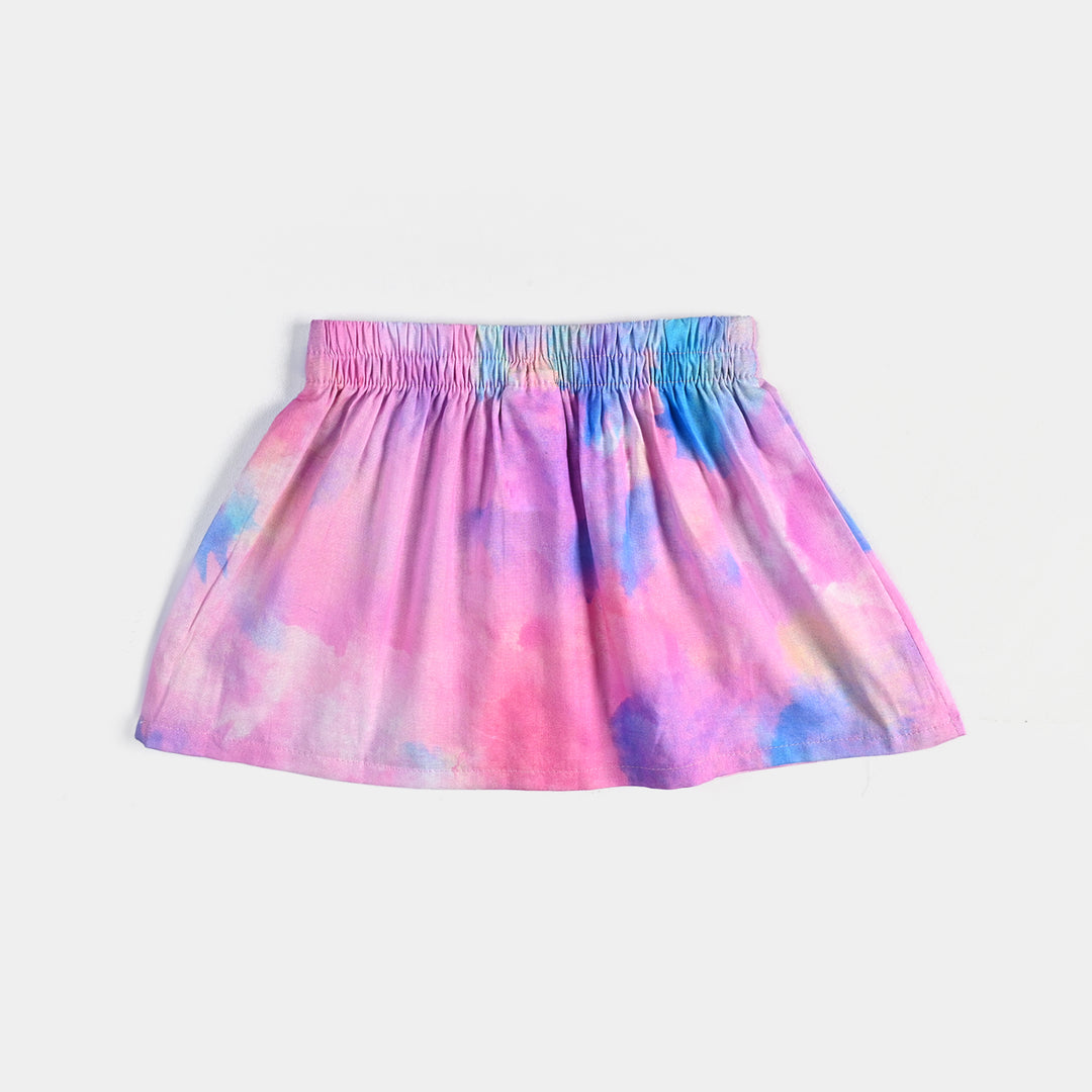 Infant Girls Cotton Poplin Short Skirt Puffy Pink-Multi