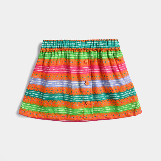 Infant Girls Cotton Poplin Short Skirt Multi Tribal