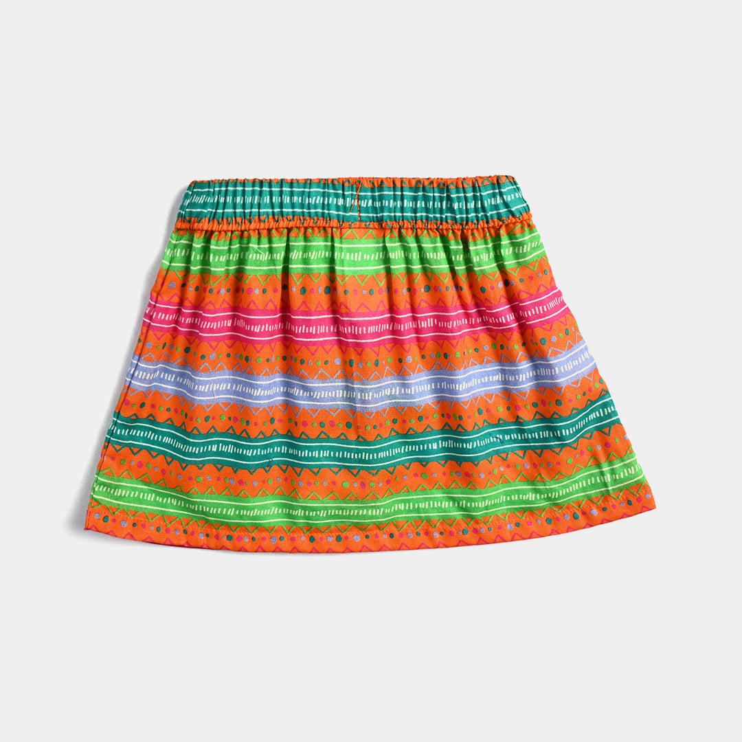 Infant Girls Cotton Poplin Short Skirt Multi Tribal