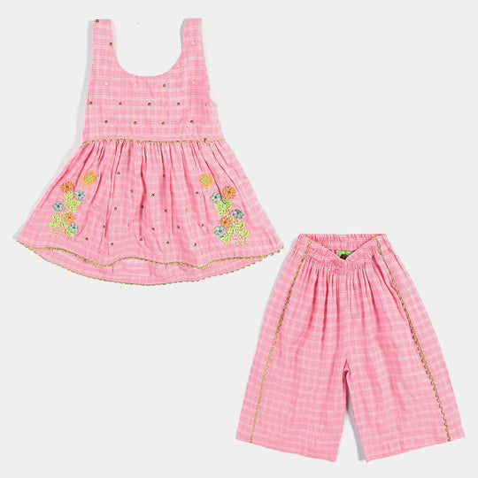 Infant Girls Poly Cotton 2Pcs Little Diva-Pink