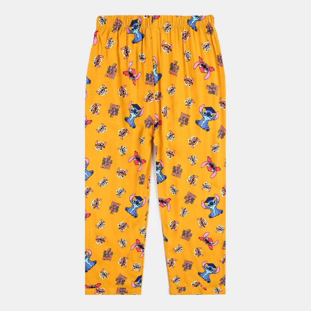 Girls Viscose Nightwear Suit Printed Stitch-Multi