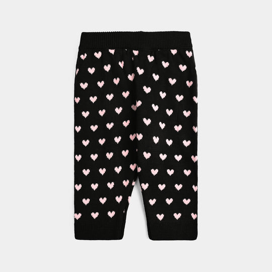 Infant Girls Acrylic Suit-Jacquard Heart-Multi