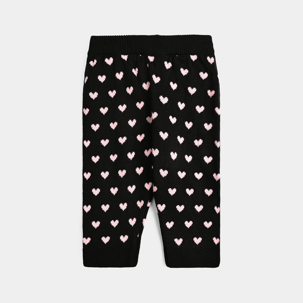 Infant Girls Acrylic Co-Ord Set Jacquard Heart-Multi
