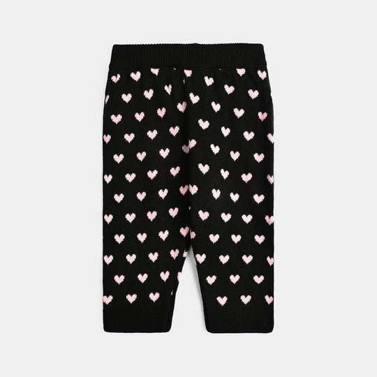 Infant Girls Acrylic Co-Ord Set Jacquard Heart-Multi