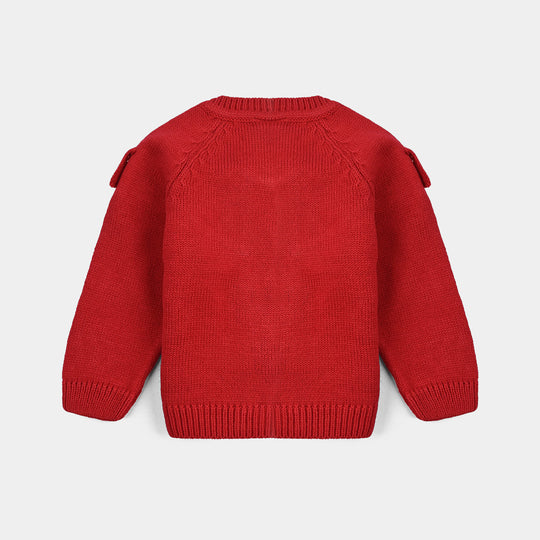 Infant Girls Acrylic Suit-Scarlet - RED