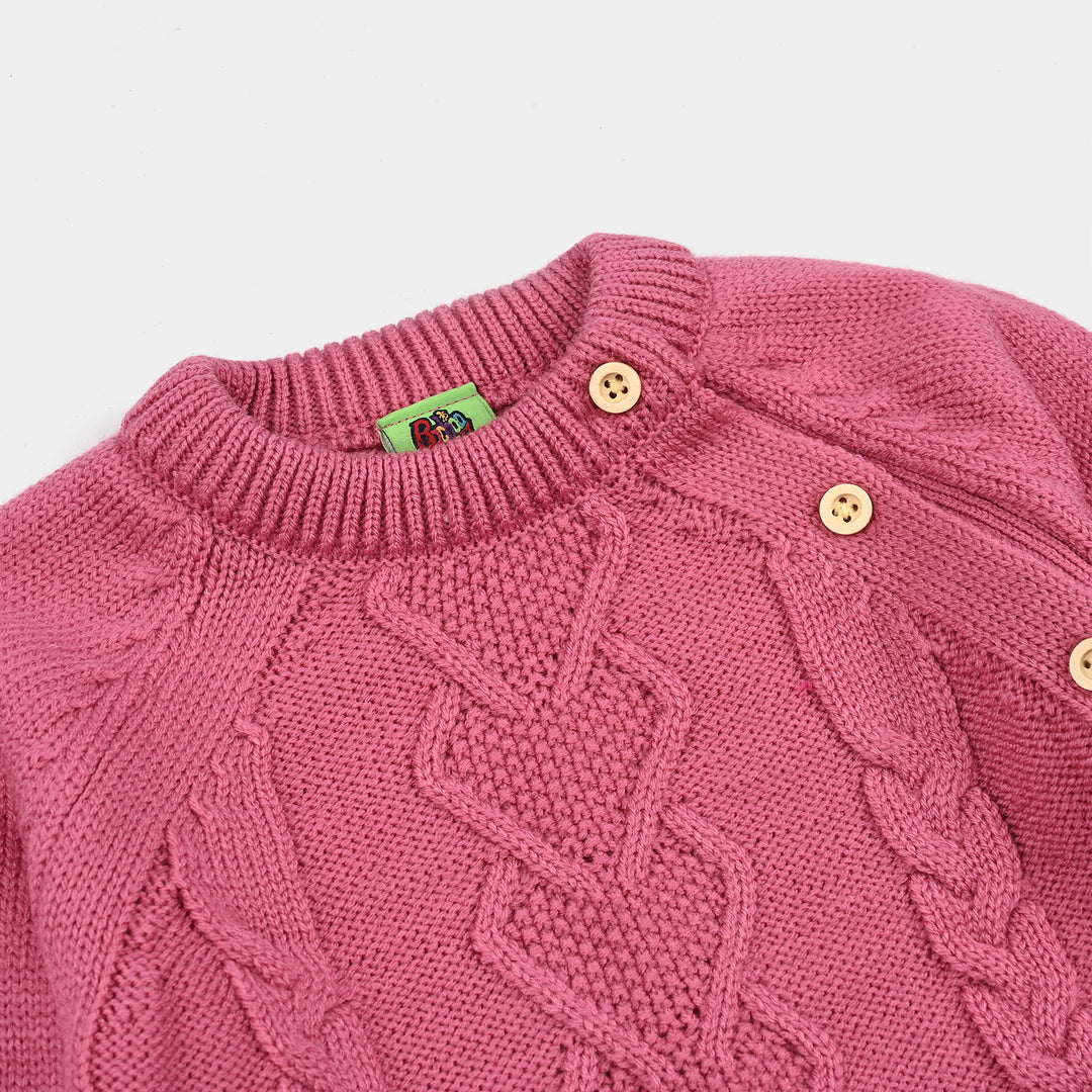 Infant Girls Acrylic Suit-Rose Pink - Rose Pink