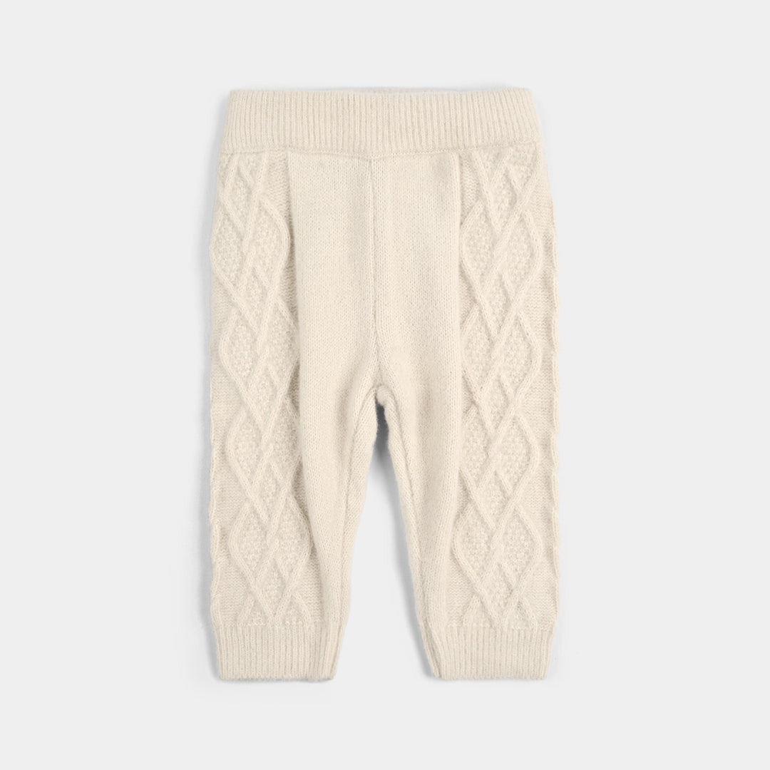 Infant Girls Acrylic-Crystal Feather Suit-Triangle - BEIGE