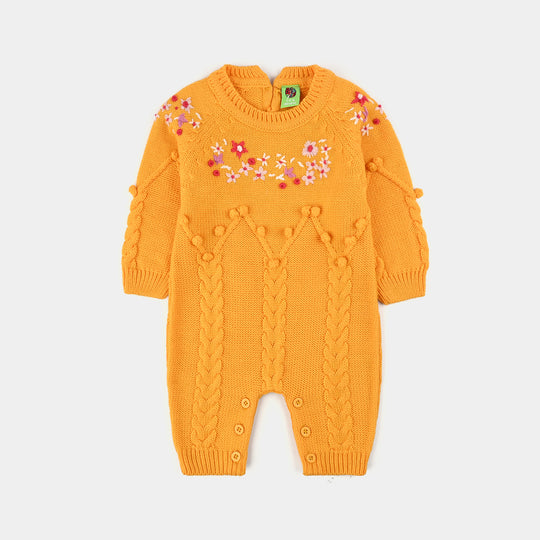 Infant Girls Acrylic Romper-Daffodils-Citrus