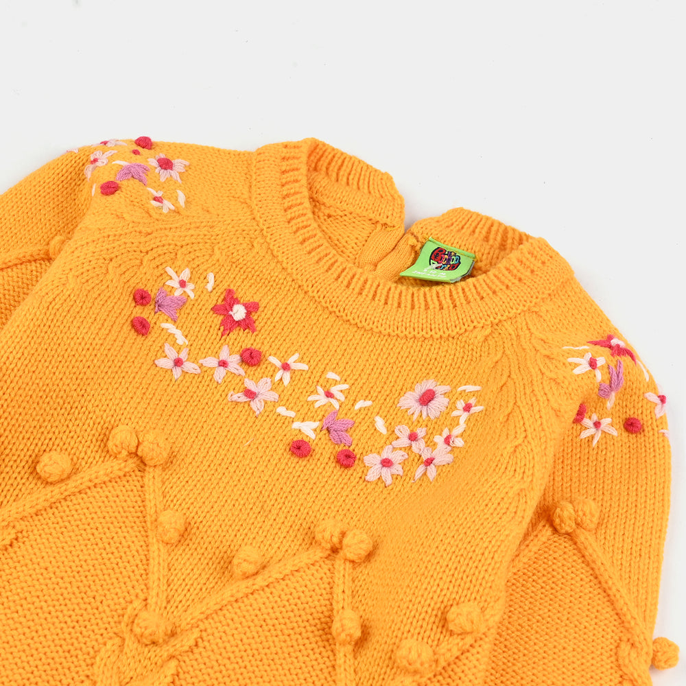 Infant Girls Acrylic Romper-Daffodils-Citrus