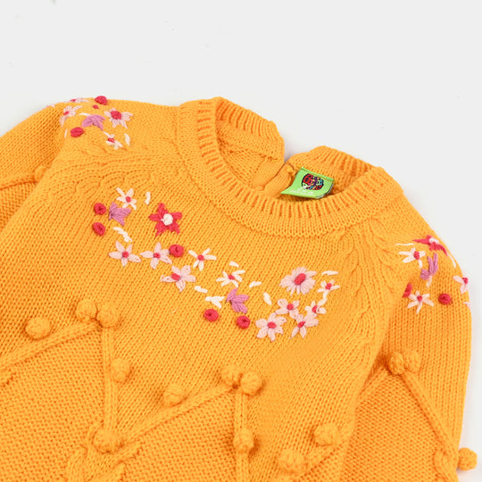 Infant Girls Acrylic Romper-Daffodils-Citrus