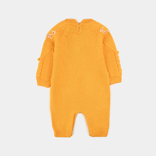 Infant Girls Acrylic Romper-Daffodils-Citrus