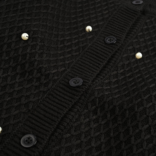 Girls Acrylic Sweater-Diamonds-BLACK